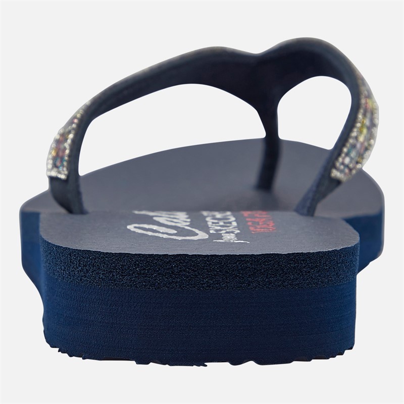 SKECHERS Womens Stay Loyal Meditation Flip Flops Navy