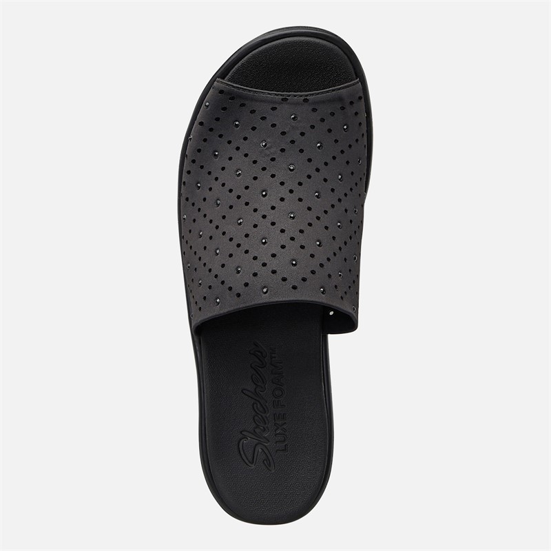 SKECHERS Womens Silky Take2 Rumble On Sandals Black