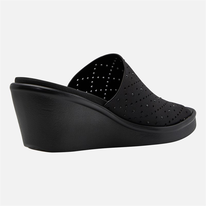 SKECHERS Womens Silky Take2 Rumble On Sandals Black