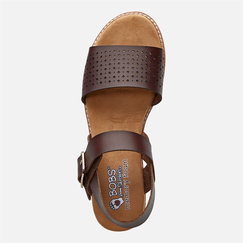 SKECHERS Womens Sunny Flair Desert Kiss Sandals Chocolate