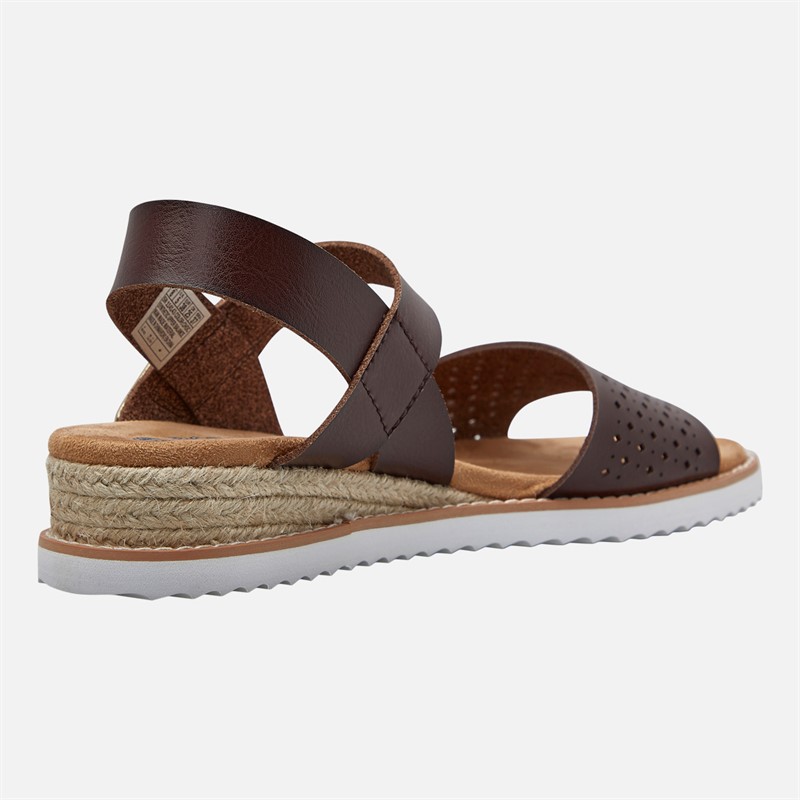 SKECHERS Womens Sunny Flair Desert Kiss Sandals Chocolate