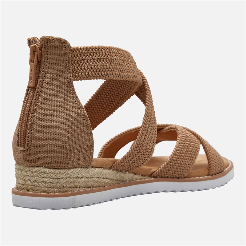 SKECHERS Womens Desert Kiss Sandals Tan