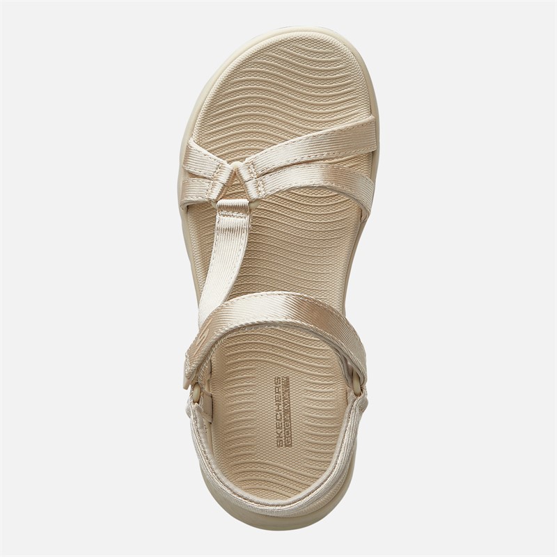 SKECHERS Womens Chic Go Walk Flex Sandals Natural