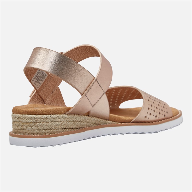 SKECHERS Womens Goldie Glam Desert Kiss Sandals Rose Gold