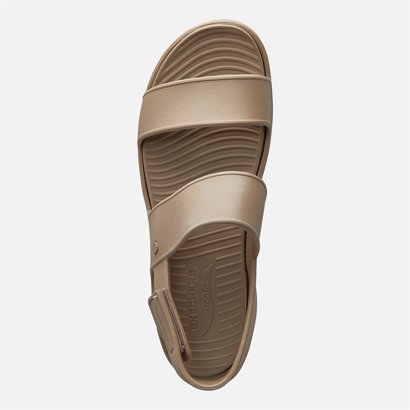 SKECHERS Womens Sunrise Arch Fit Upbeat Sandals Taupe