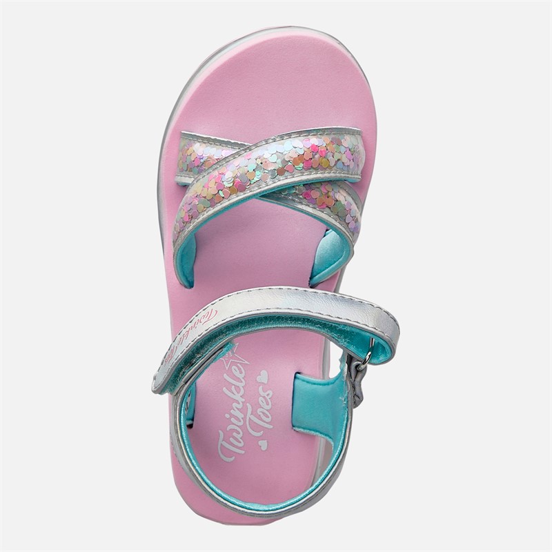 SKECHERS Infant Girls Confetti Splash Sunshines Sandals Silver/Multi
