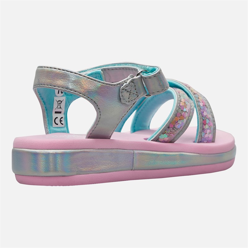 SKECHERS Infant Girls Confetti Splash Sunshines Sandals Silver/Multi