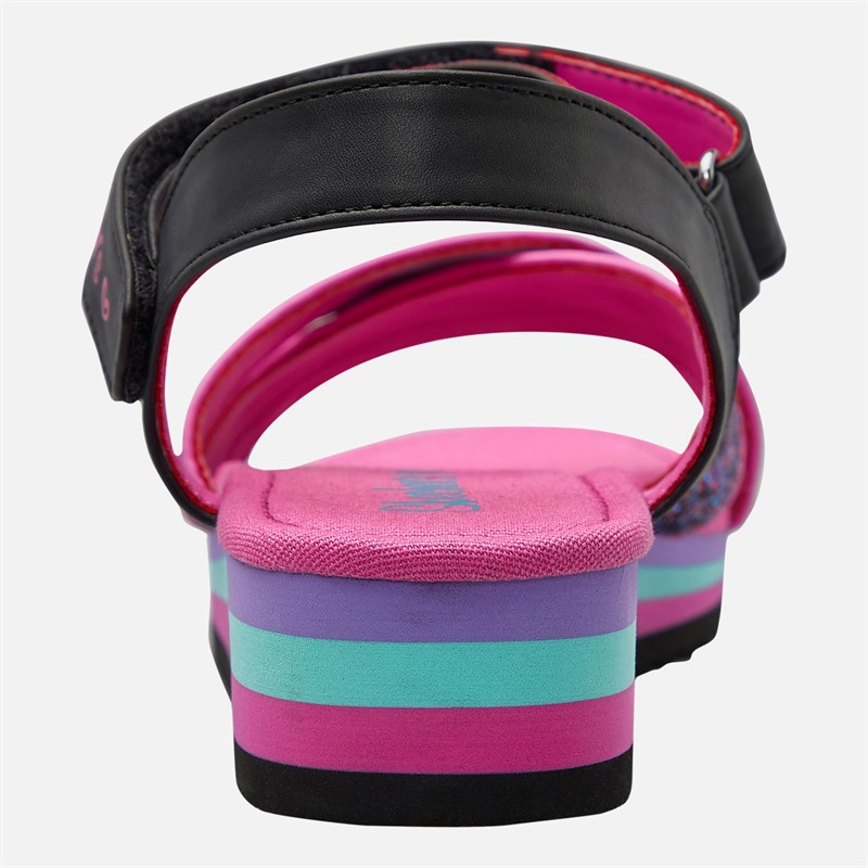 SKECHERS Girls Rockin' It Prism Steps Sandals Black/Metallic