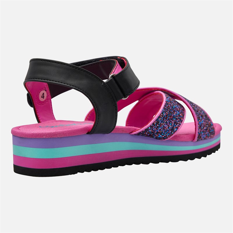 SKECHERS Girls Rockin' It Prism Steps Sandals Black/Metallic