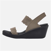 SKECHERS Womens New Crush Rumble On Sandals Dark Taupe