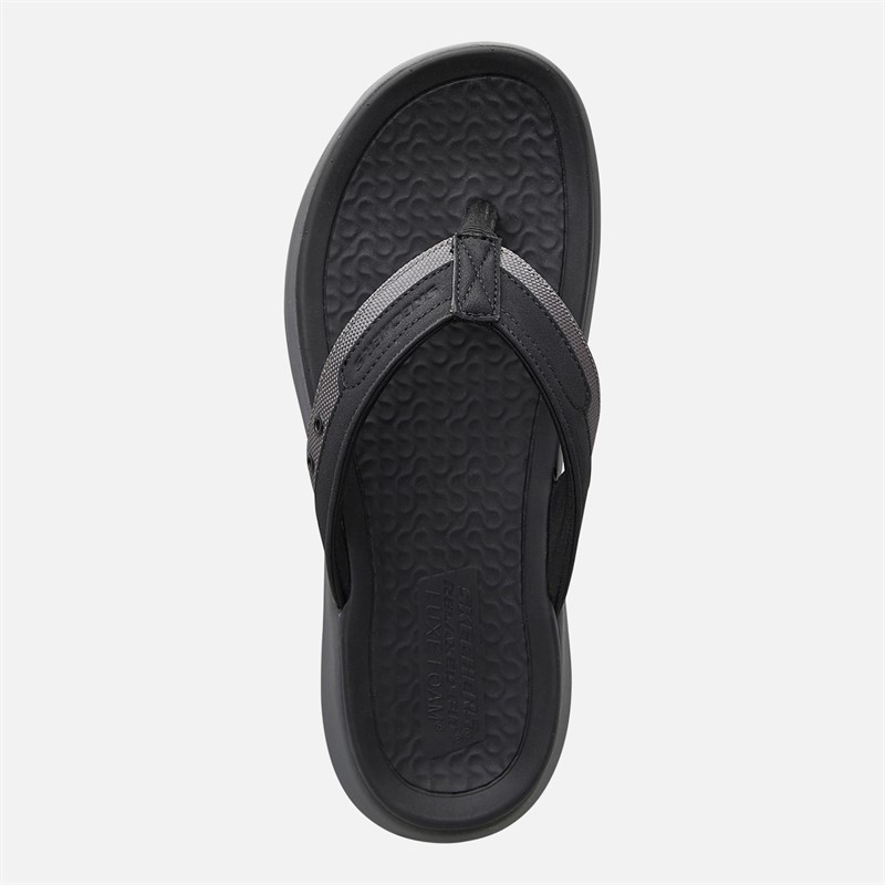 SKECHERS Mens Falco Silva Flip Flops Black