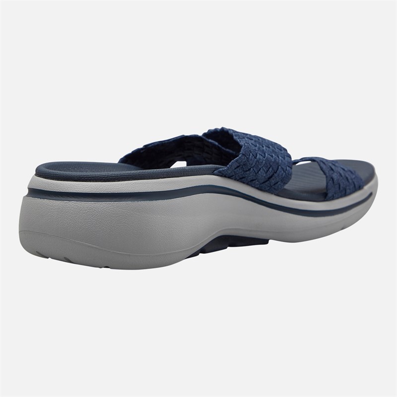 SKECHERS Womens Wondrous Go Walk Arch Fit Sandals Navy