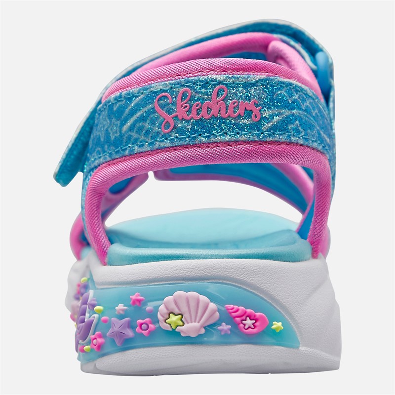 SKECHERS Infant Girls Marina Bliss Mermaid Dreams Sandals Light Blue/Metallic