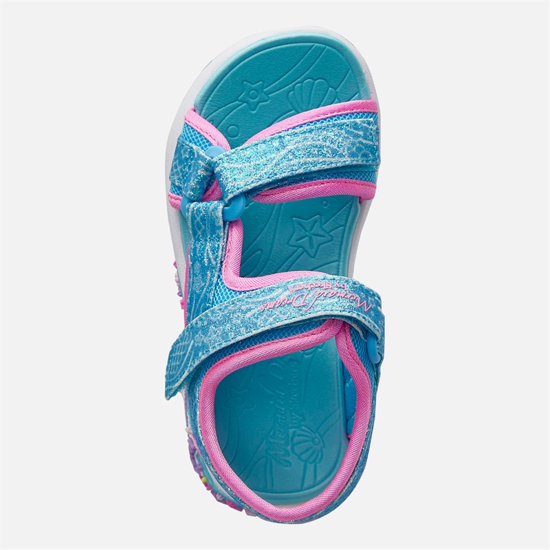 SKECHERS Infant Girls Marina Bliss Mermaid Dreams Sandals Light Blue/Metallic
