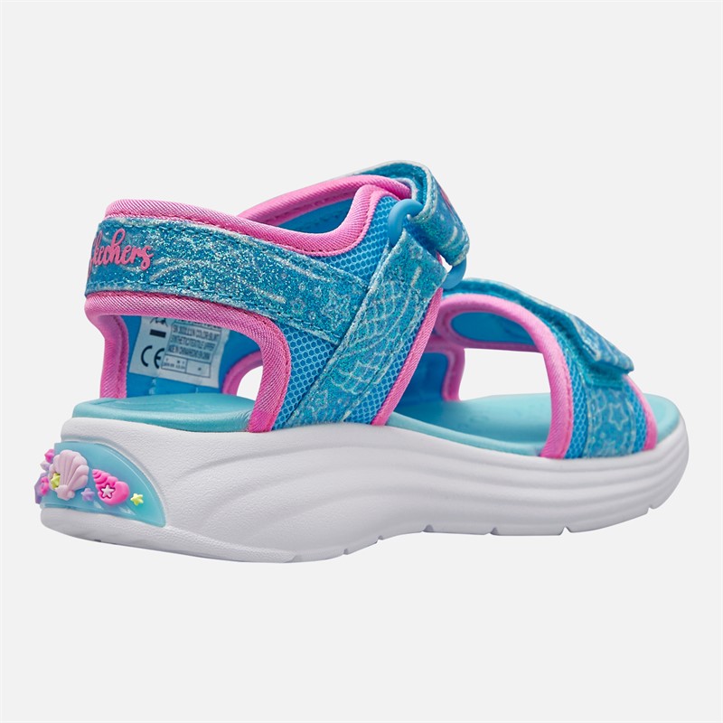 SKECHERS Infant Girls Marina Bliss Mermaid Dreams Sandals Light Blue/Metallic