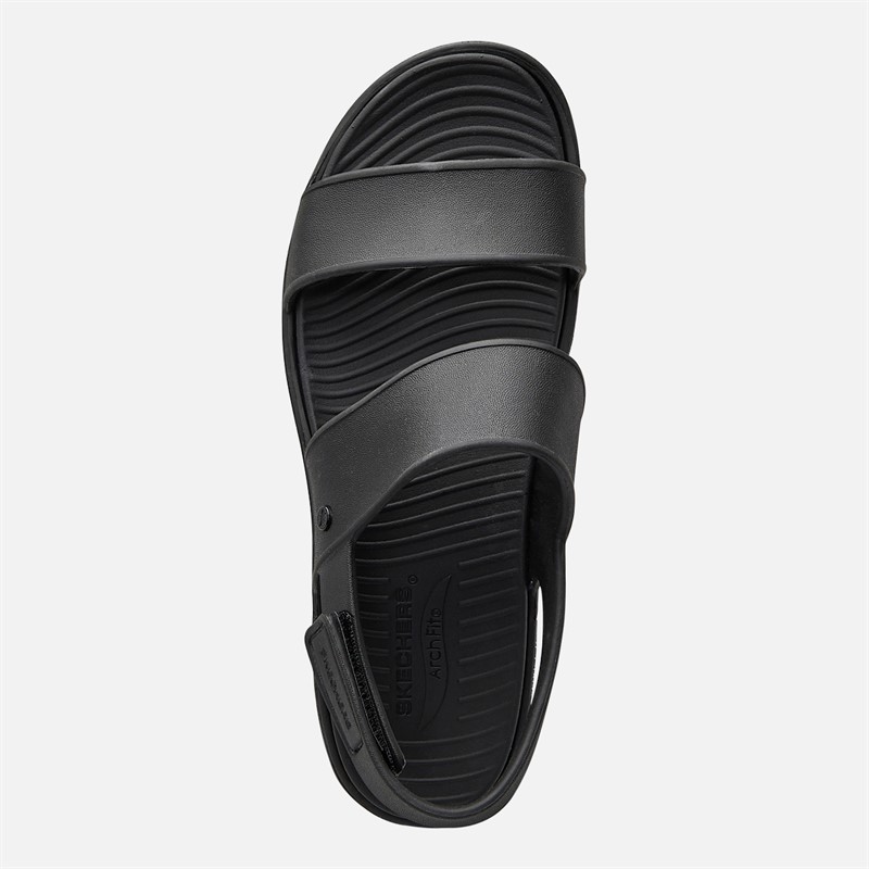 SKECHERS Womens Sunrise Arch Fit Upbeat Sandals Black