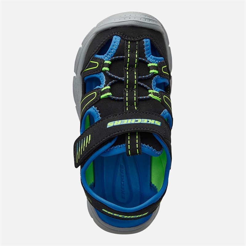 SKECHERS Infant Boys Valder Relix Sandals Black/Blue/Lime