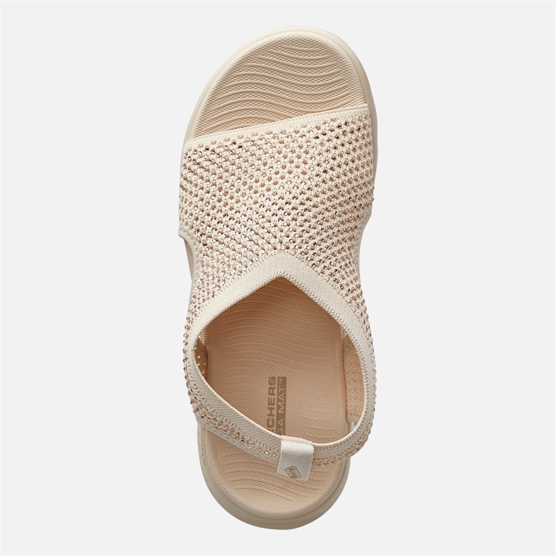 SKECHERS Womens Dolly Go Walk Flex Sandals Natural