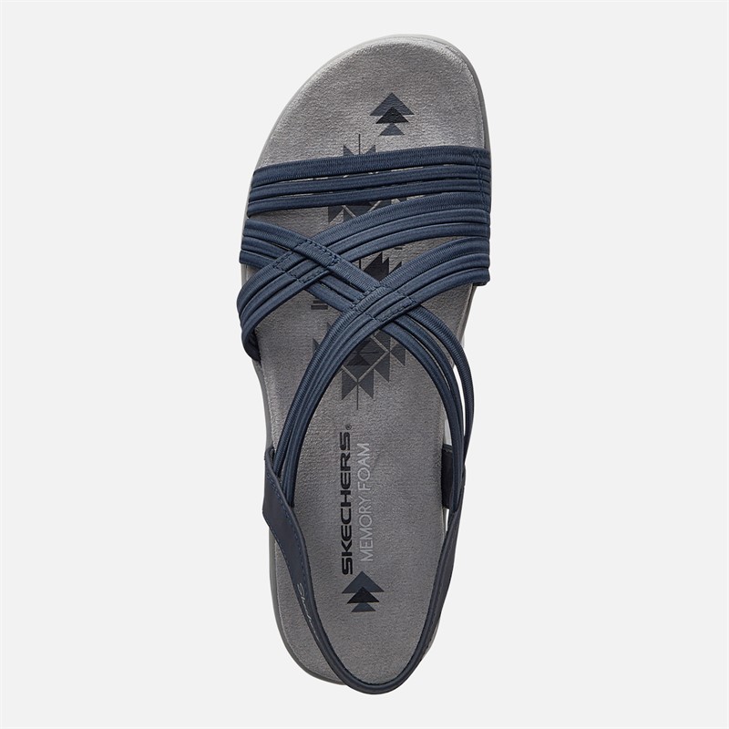 SKECHERS Womens Simply Stretch Reggae Slim Sandals Navy