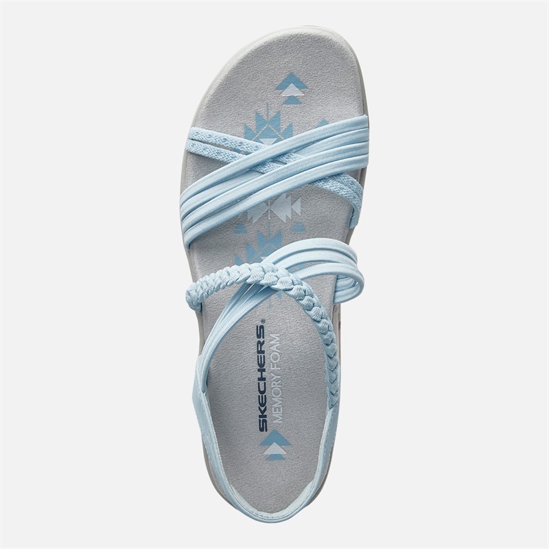 SKECHERS Womens In-Love Reggae Slim Sandals Light Blue