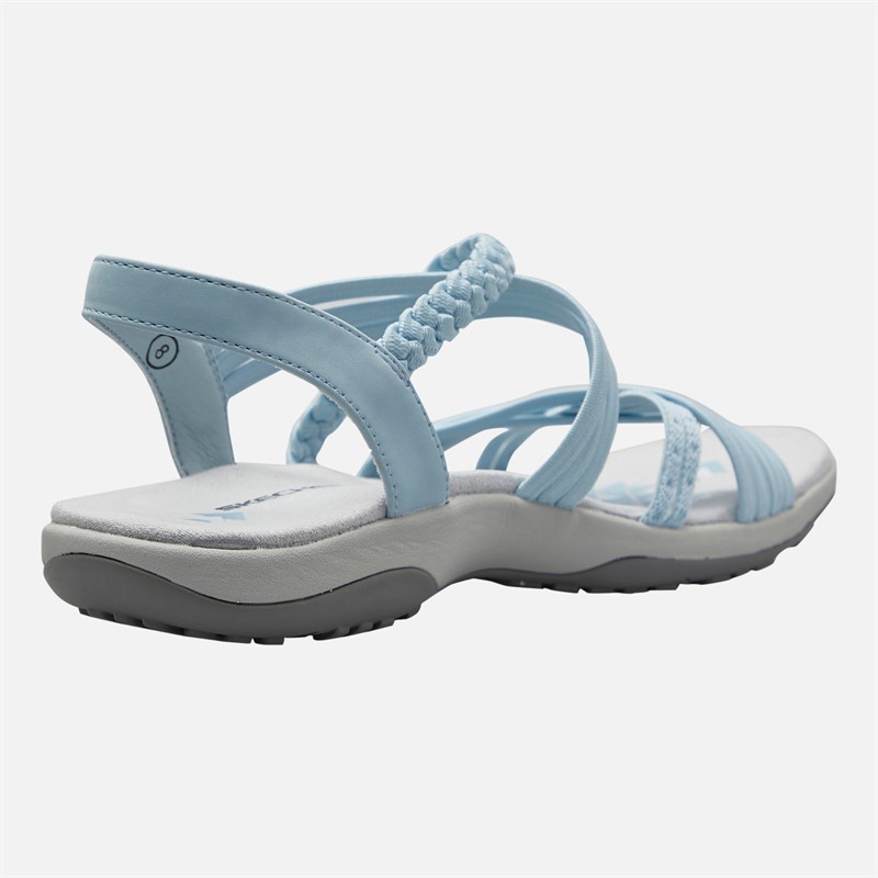 SKECHERS Womens In-Love Reggae Slim Sandals Light Blue