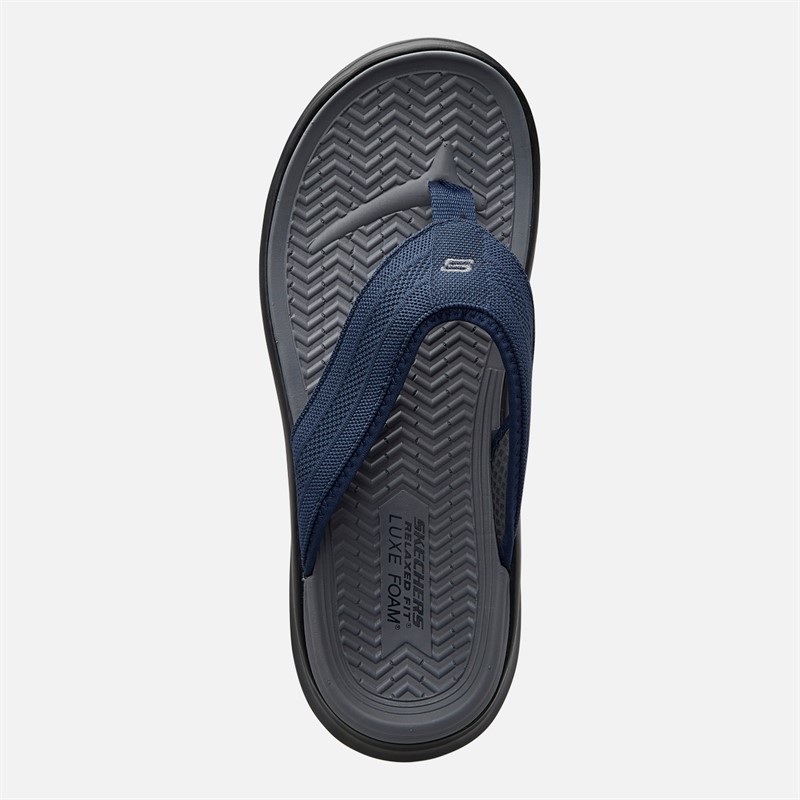 SKECHERS Mens Point Vista Sargo Flip Flops Navy