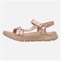 SKECHERS Womens Chic Go Walk Flex Sandals Rose Gold Metallic