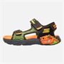 SKECHERS Boys Splash Creature Sandals Black/Orange