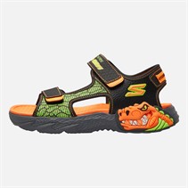 SKECHERS Boys Splash Creature Sandals Black/Orange
