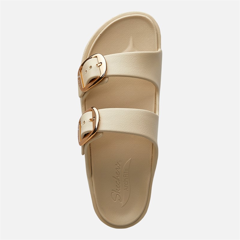 SKECHERS Womens Gold Star Arch Fit Cali Breeze 2.0 Sandals Off White