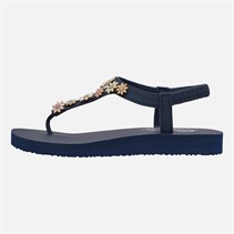 SKECHERS Womens Happy Daisies Meditation Sandals Navy Metallic