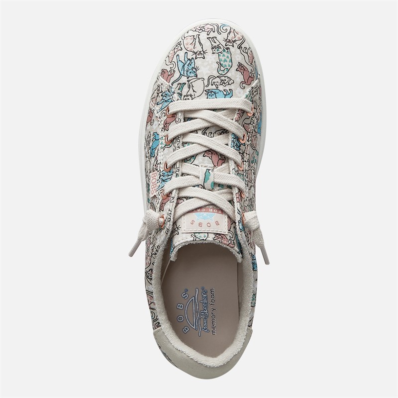 SKECHERS Womens Bobs D'Vine Pattern Plays Trainers Natural Multi