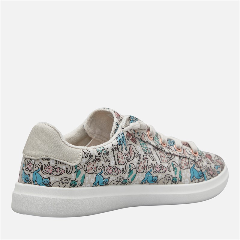 SKECHERS Womens Bobs D'Vine Pattern Plays Trainers Natural Multi