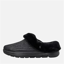 SKECHERS Womens Go Walk 5 Cozy Embrace Slippers Black/Black