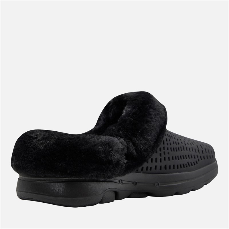 SKECHERS Womens Go Walk 5 Cozy Embrace Slippers Black/Black