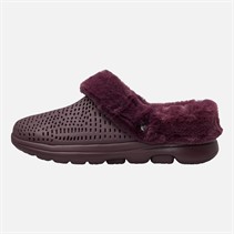 SKECHERS Womens Go Walk 5 Cozy Embrace Slippers Burgundy