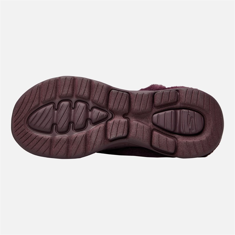 SKECHERS Womens Go Walk 5 Cozy Embrace Slippers Burgundy