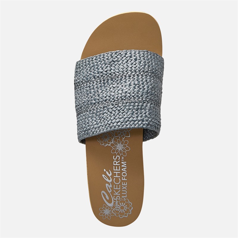 SKECHERS Womens Summer Salt Spray Wedge Comfort Sandals Blue