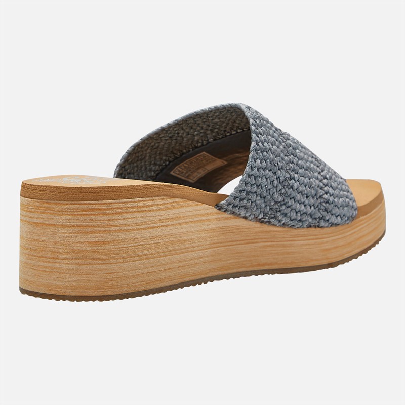 SKECHERS Womens Summer Salt Spray Wedge Comfort Sandals Blue