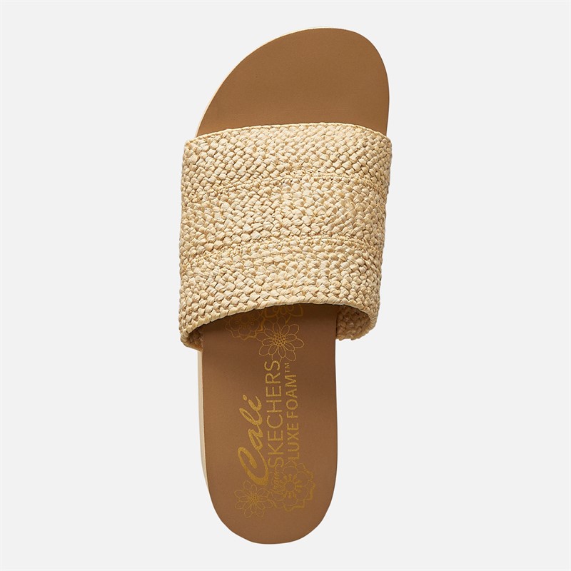 SKECHERS Womens Summer Salt Spray Wedge Comfort Sandals Natural