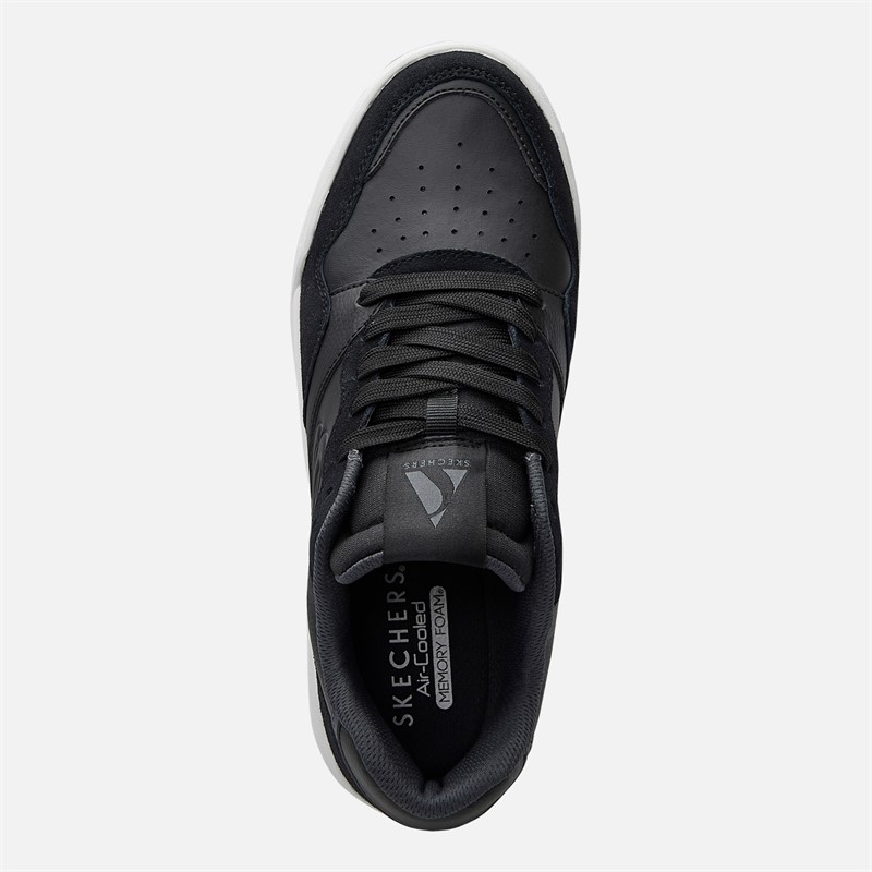 SKECHERS Mens Koopa Court Volley Low Varsity Trainers Black