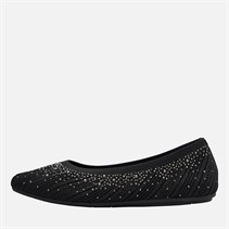 SKECHERS Womens Cleo 2.0 Glitzy Daze Ballet Flats Black