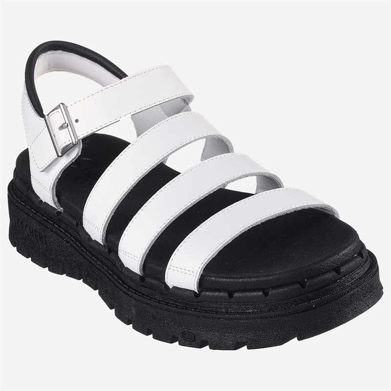 SKECHERS Womens Jammers Poppin Sandals White