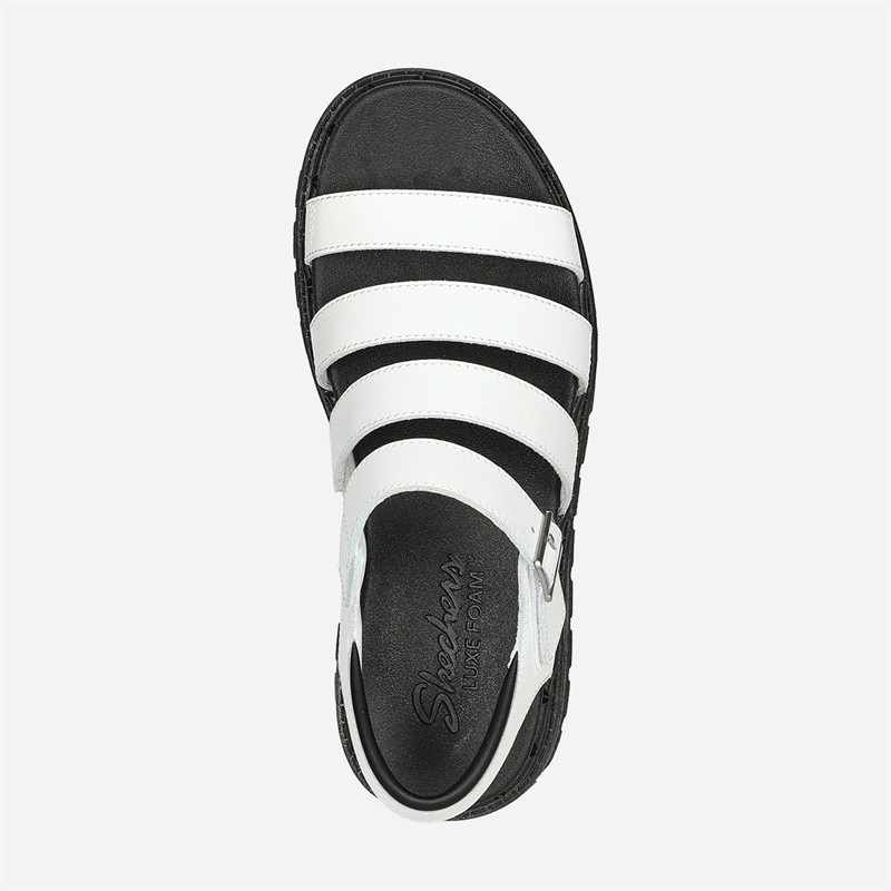 SKECHERS Womens Jammers Poppin Sandals White