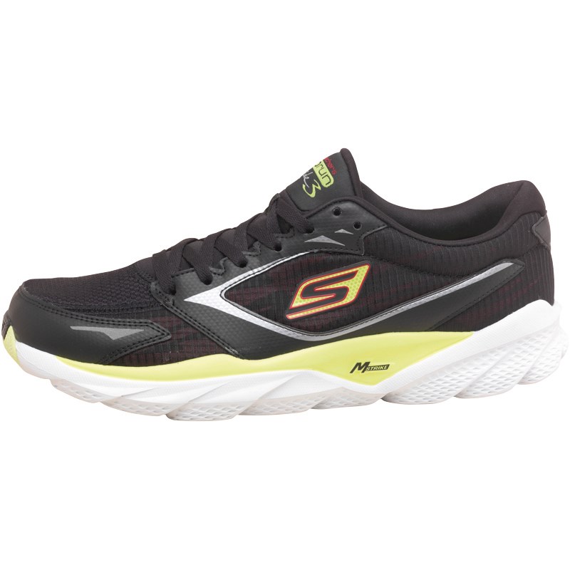 Buy Skechers Mens Go Run Ride 3 Neutral Running Shoes Black/Lime SK567 ...