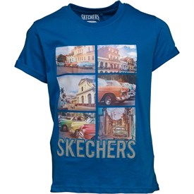 Skechers t shirt kids blue Clearance