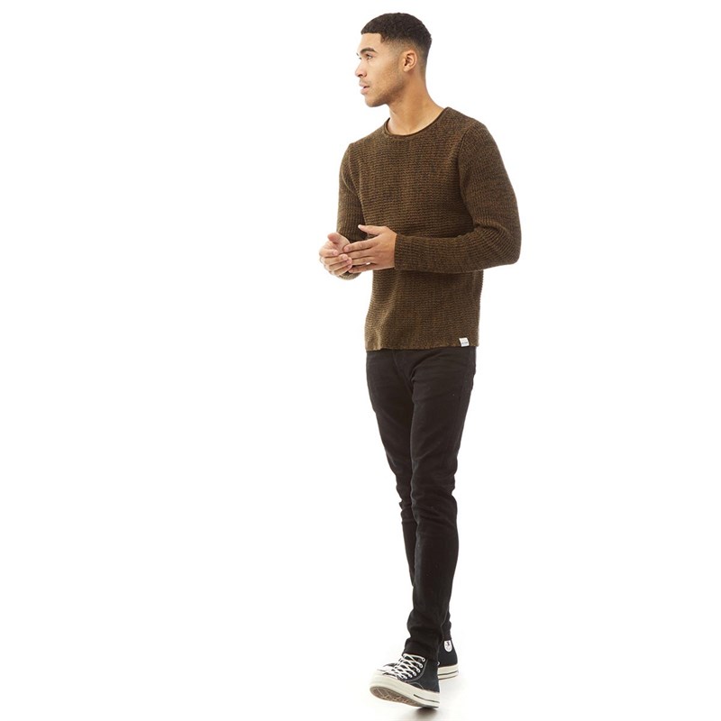 Pull Homme Seven7 Marron Taille S – Col Rond, Maille, Manches Longues, Parfait état