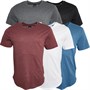 ONLY & SONS Mens Matt Longy Five Pack T-Shirts White/Dark Grey Melange/Dark Blue Melange/Cabernet