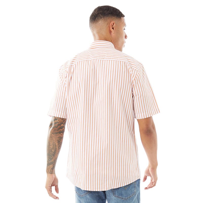 ONLY & SONS Mens Cape Short Sleeve Shirt Star White/Marmalade