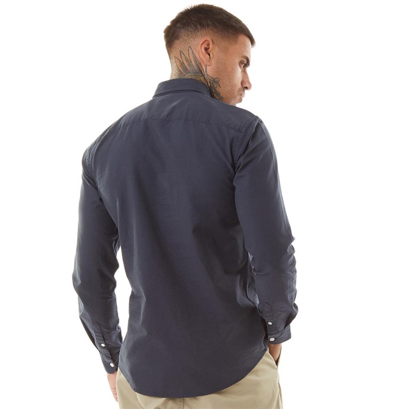 ONLY & SONS Mens Long Sleeve Oxford Shirt Dark Navy